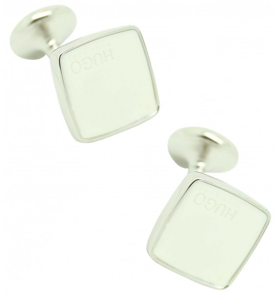 Gemelos Hugo Boss rounded blanco luxury - plated