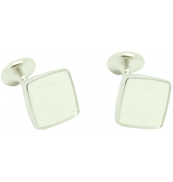 Gemelos Hugo Boss rounded blanco luxury - plated