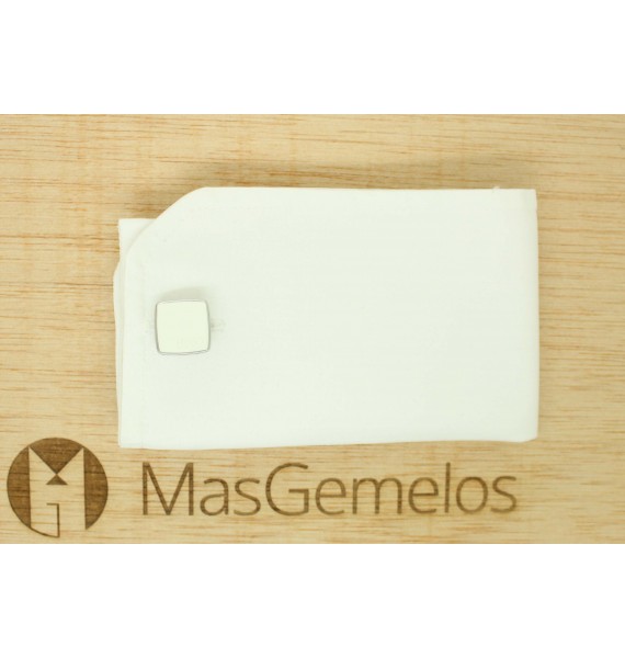 Gemelos Hugo Boss rounded blanco luxury - plated