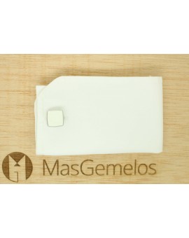 Gemelos Hugo Boss rounded blanco luxury - plated