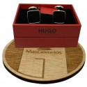 cufflinks Hugo Boss rounded BLACK luxury - plated