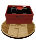 Gemelos Hugo Boss rounded negro luxury - plated