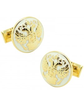 Gemelos Skultuna Doble Águila dorado - Blanco