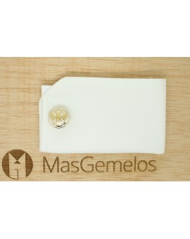 Gemelos camisa Skultuna Doble Águila dorado - Blanco