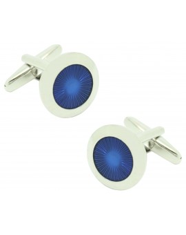 Gemelos para camisa redondo Azul lineas
