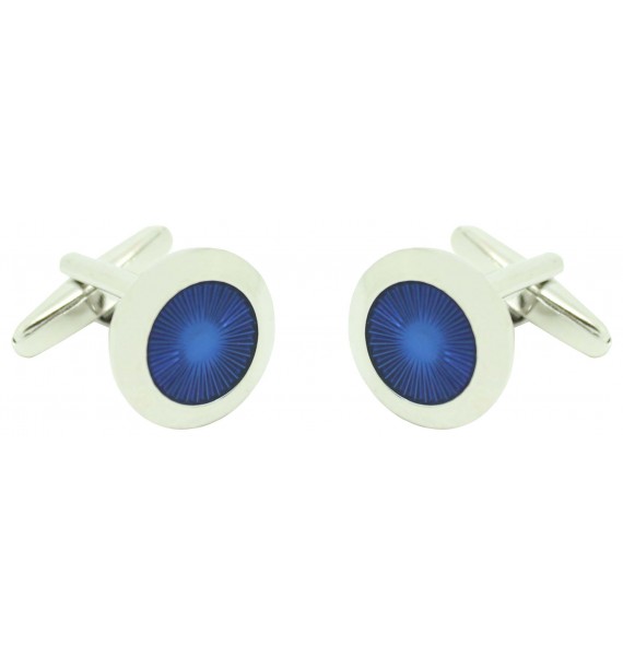 Blue Rounded Edge Square Cufflinks 