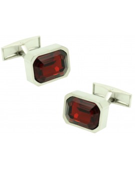 Gemelos Swarovski square Rojo