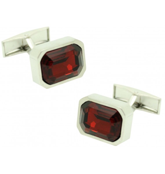 red square Swarovski Cufflinks