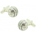 Boutons de manchette ballon de basket PREMIUM argent sterling 925