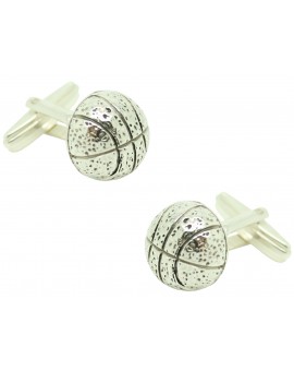Boutons de manchette ballon de basket PREMIUM argent sterling 925