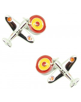 Gemelos para camisa avioneta con escarapela España