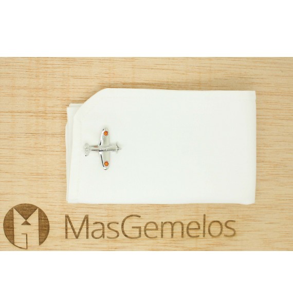 Cufflinks of airplane with roundel flag of spain