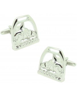 Cufflinks for stirrup shirt with horse