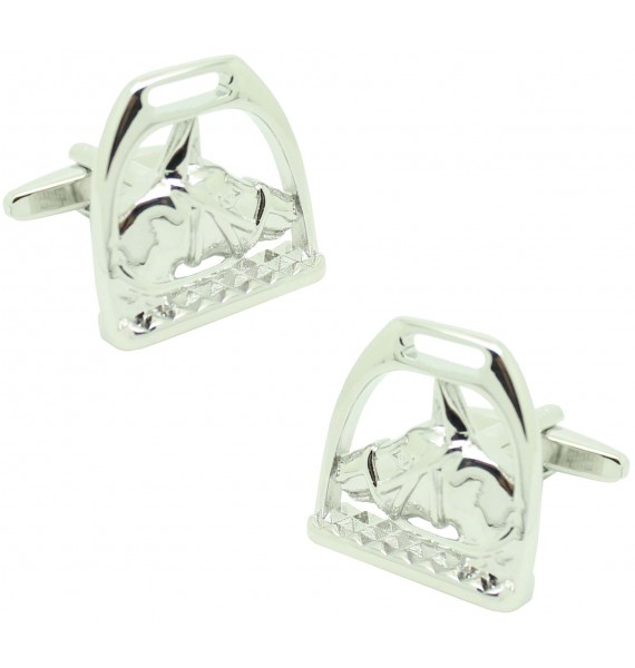 Cufflinks for stirrup shirt with horse