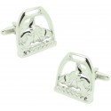 Cufflinks for stirrup shirt with horse