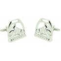 Cufflinks for stirrup shirt with horse