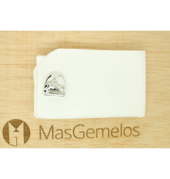 Cufflinks for stirrup shirt with horse
