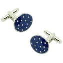 Gemelos para camisa lunares azul marino