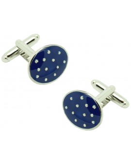 cufflinks blue navy dots