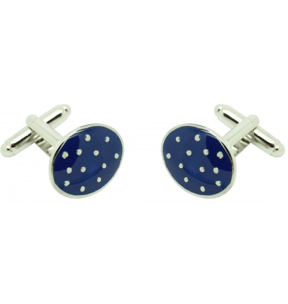 cufflinks blue navy dots