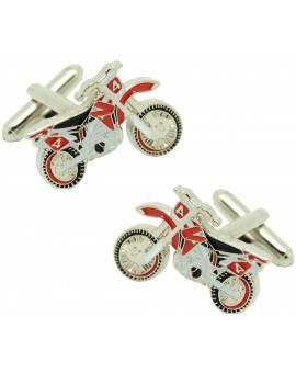 Gemelos para camisa de Moto cross roja