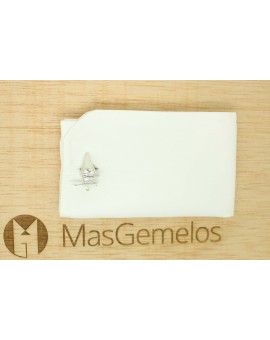 Boutons de manchette chemise planche à voile argent 3D