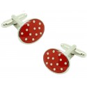 Gemelos para camisa lunares rojo