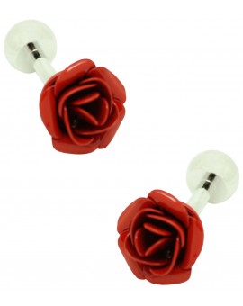 cufflinks of red rose