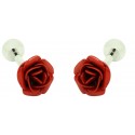 cufflinks of red rose