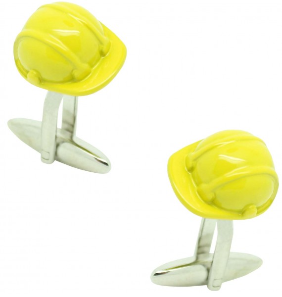 Yellow Helmet Cufflinks 