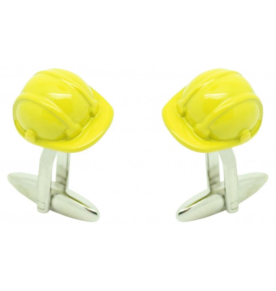 Yellow Helmet Cufflinks 