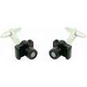 Cufflinks for shirt Reflex Photo Camera black