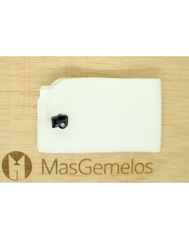 Gemelos para camisa Cámara de Fotos Reflex negra