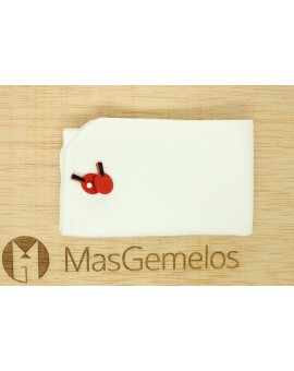 Gemelos para camisa raquetas de Ping Pong roja