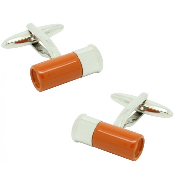 orange Gun Cartridge Cufflinks 