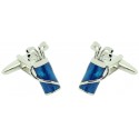 Boutons de manchette sac de golf bleu