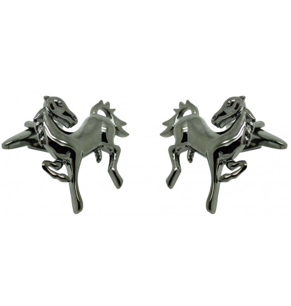 Boutons de manchette chemise cheval noir