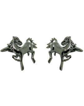 Boutons de manchette chemise cheval noir