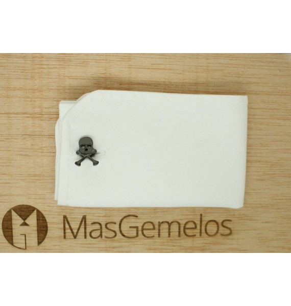 Gemelli da polso originali neri con teschio