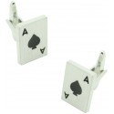 Gemelos para camisa AS de POKER plated