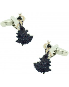 Gemelos de camisa flamenca azul marino