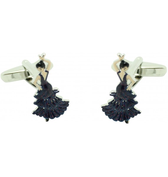 Boutons de manchette chemise flamenco bleu marine