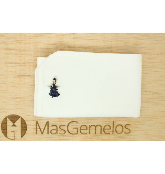 Abotoaduras de camisa flamenca azul marinho