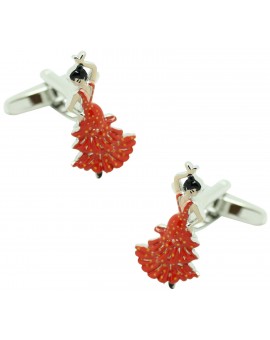 Gemelos de camisa flamenca roja