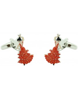 Gemelos de camisa flamenca roja 2