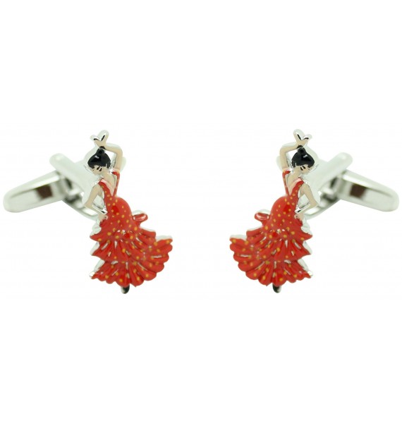 Gemelos de camisa flamenca roja