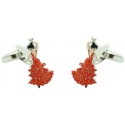 red flamenco shirt cufflinks