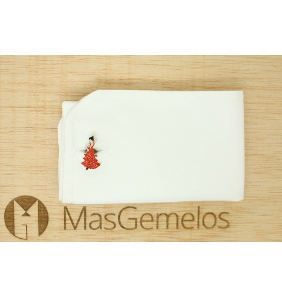 red flamenco shirt cufflinks