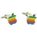 Gemelos para camisa la manzana apple de colores