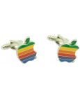 Gemelos para camisa la manzana apple de colores